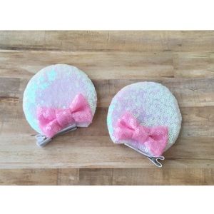 Sequin Minnie Mouse Ear Clips